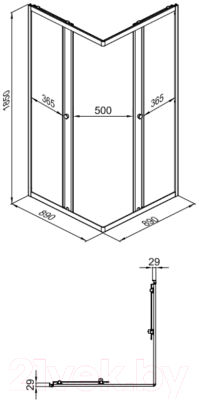 Душевой уголок Triton Вента-Блэк 90x90 (без поддона)