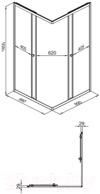 Душевой уголок Triton Вента-Блэк 100x100 (без поддона)