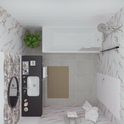 Стеклянная шторка для ванны Triton Соло-Блэк 75x140