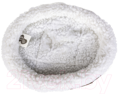 Лежанка для животных Duvo Plus Овчинка / 711/100/DV (белый/коричневый) - фото