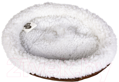 Лежанка для животных Duvo Plus Овчинка / 711/100/DV (белый/коричневый)