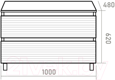 Тумба под умывальник Brevita Dakota DAK-07100-19/02-2Я (черный/темное дерево)