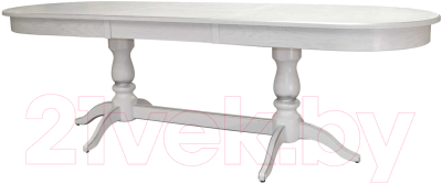 Обеденный стол Мебелик Тарун 5 (белый/серебристый)