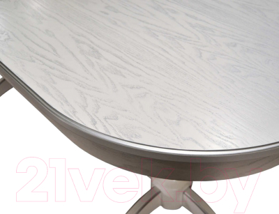 Обеденный стол Мебелик Тарун 5 (белый/серебристый)