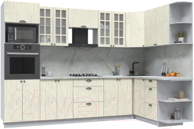 Готовая кухня Интерлиния Берес 1.68x3.0 ВТ правая - фото