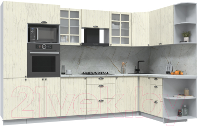 Готовая кухня Интерлиния Берес 1.68x3.2 ВТ правая - фото