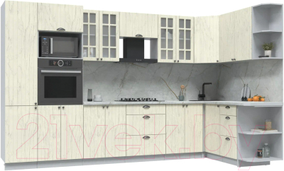 Готовая кухня Интерлиния Берес 1.68x3.4 ВТ правая - фото