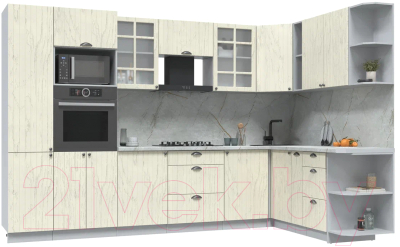 Готовая кухня Интерлиния Берес 1.88x3.2 ВТ правая - фото