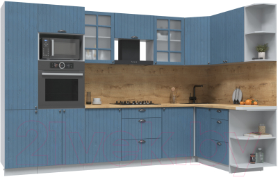 Готовая кухня Интерлиния Берес 1.68x3.2 ВТ правая - фото