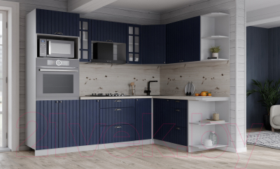 Кухонный гарнитур Интерлиния Берес 1.68x2.4 ВТ правая (дуб королевский/бискайская сосна)