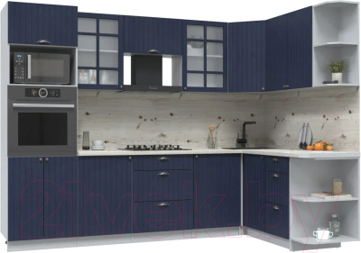 Кухонный гарнитур Интерлиния Берес 1.68x2.8 ВТ правая (дуб королевский/бискайская сосна) - фото