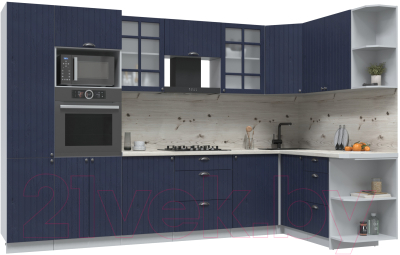 Готовая кухня Интерлиния Берес 1.68x3.2 ВТ правая - фото