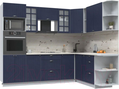 Кухонный гарнитур Интерлиния Берес 1.88x2.6 ВТ правая (дуб королевский/бискайская сосна) - фото