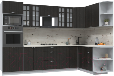 Готовая кухня Интерлиния Берес 1.68x3.0 ВТ правая - фото