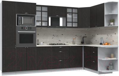 Готовая кухня Интерлиния Берес 1.68x3.2 ВТ правая - фото