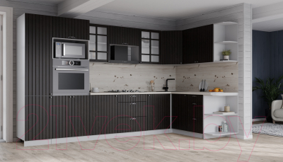 Готовая кухня Интерлиния Берес 1.68x3.2 ВТ правая