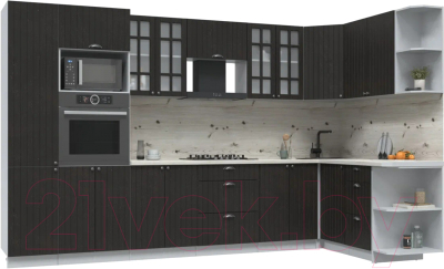 Готовая кухня Интерлиния Берес 1.68x3.4 ВТ правая - фото