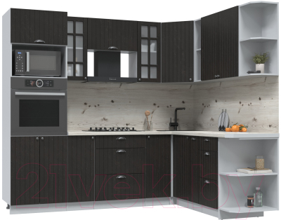 Готовая кухня Интерлиния Берес 1.88x2.4 ВТ правая - фото