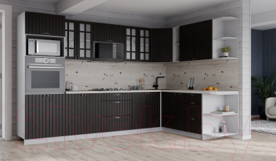 Готовая кухня Интерлиния Берес 1.88x3.0 ВТ правая