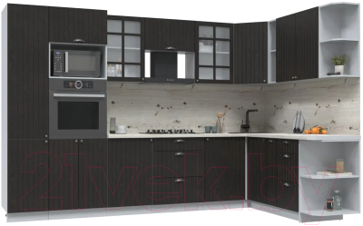 Готовая кухня Интерлиния Берес 1.88x3.2 ВТ правая - фото