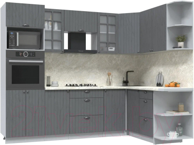 Готовая кухня Интерлиния Берес 1.68x2.6 ВТ правая - фото