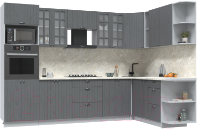 Готовая кухня Интерлиния Берес 1.88x3.0 ВТ правая - фото