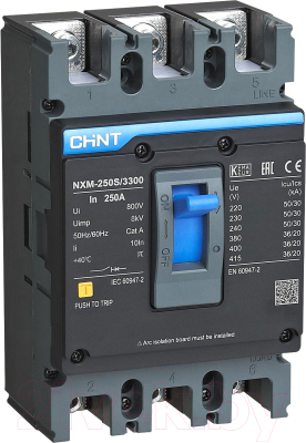 Выключатель автоматический Chint NXM-250S/3P 225А 35кА / 131368 - фото
