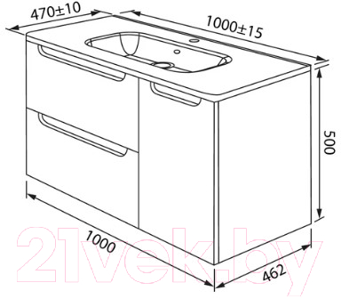 Тумба под умывальник IDDIS EDI10W1i95