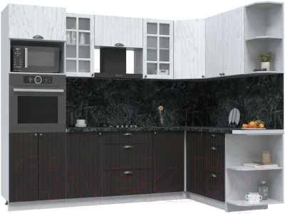 Готовая кухня Интерлиния Берес 1.68x2.6 ВТ правая - фото