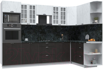 Готовая кухня Интерлиния Берес 1.68x3.0 ВТ правая - фото