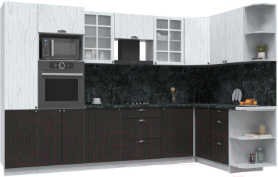 Готовая кухня Интерлиния Берес 1.68x3.2 ВТ правая - фото