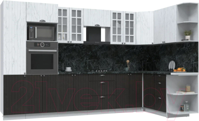 Готовая кухня Интерлиния Берес 1.68x3.4 ВТ правая - фото