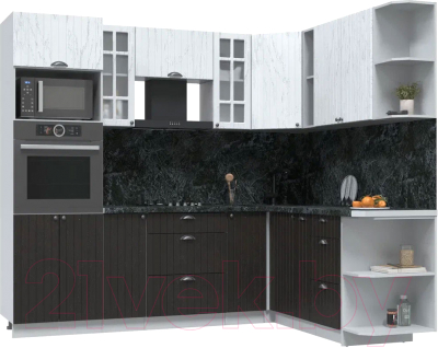 Готовая кухня Интерлиния Берес 1.88x2.4 ВТ правая - фото