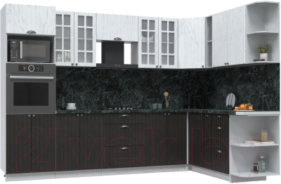 Готовая кухня Интерлиния Берес 1.88x3.0 ВТ правая - фото