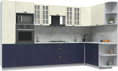 Готовая кухня Интерлиния Берес 1.68x3.4 ВТ правая - фото