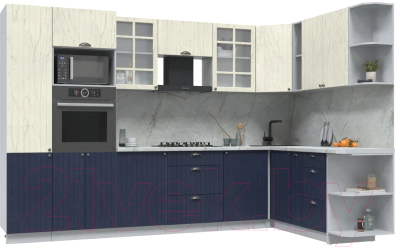 Готовая кухня Интерлиния Берес 1.88x3.2 ВТ правая - фото