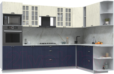 Готовая кухня Интерлиния Берес 1.88x3.0 ВТ правая - фото