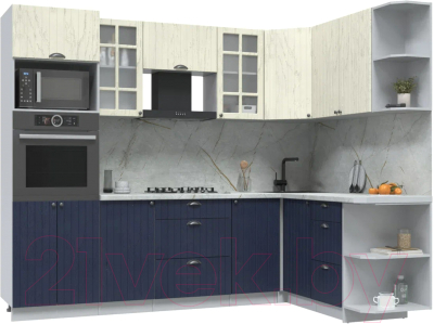 Готовая кухня Интерлиния Берес 1.68x2.6 ВТ правая - фото