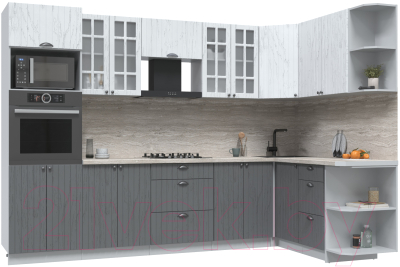Готовая кухня Интерлиния Берес 1.68x3.0 ВТ правая - фото