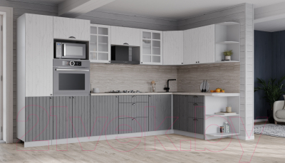 Готовая кухня Интерлиния Берес 1.68x3.2 ВТ правая