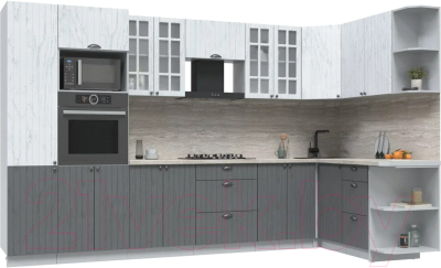 Готовая кухня Интерлиния Берес 1.68x3.4 ВТ правая - фото