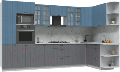 Готовая кухня Интерлиния Берес 1.68x3.4 ВТ правая - фото