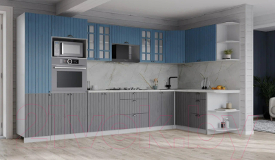 Готовая кухня Интерлиния Берес 1.68x3.4 ВТ правая