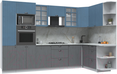 Готовая кухня Интерлиния Берес 1.68x3.2 ВТ правая - фото