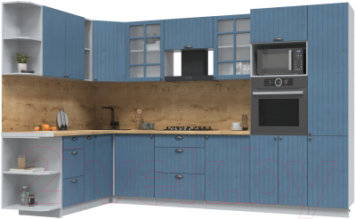 Готовая кухня Интерлиния Берес 1.88x3.2 ВТ левая - фото