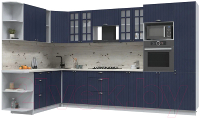 Кухонный гарнитур Интерлиния Берес 1.88x3.4 ВТ левая (дуб королевский/бискайская сосна) - фото