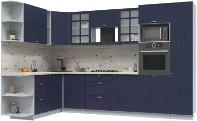 Готовая кухня Интерлиния Берес 1.88x3.2 ВТ левая - фото