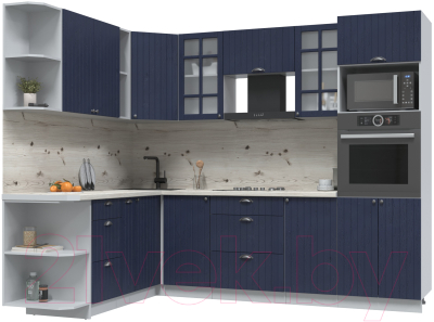 Кухонный гарнитур Интерлиния Берес 1.88x2.6 ВТ левая (дуб королевский/бискайская сосна) - фото