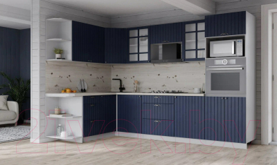 Кухонный гарнитур Интерлиния Берес 1.68x2.8 ВТ левая (дуб королевский/бискайская сосна)