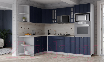 Кухонный гарнитур Интерлиния Берес 1.68x2.4 ВТ левая (дуб королевский/бискайская сосна)